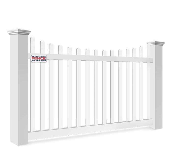 Concave picket Mobile Alabama vinyl fence