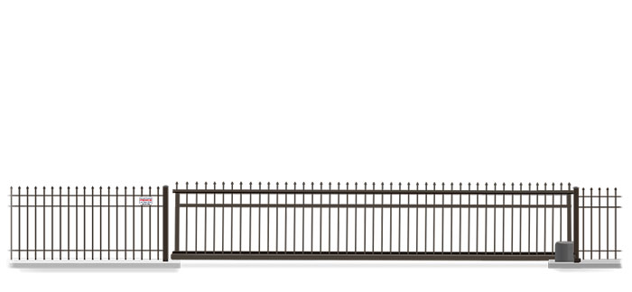 Automated Metal Vertical Pivot gate  in closed position