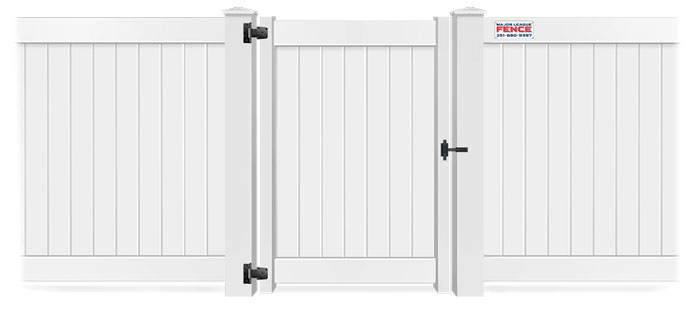 Vinyl gate in closed position