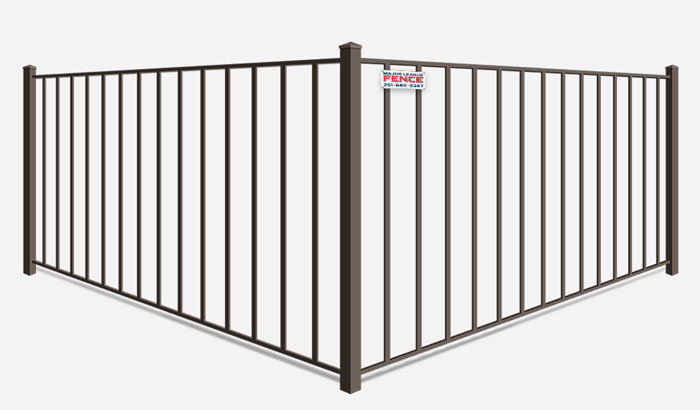 2 rail ornamental metal fence contractor in Mobile Alabama