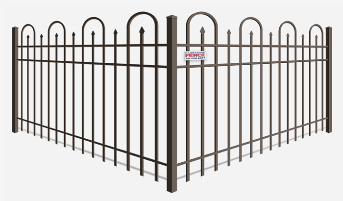 Decorative iron fence with looped pickets in Mobile Alabama