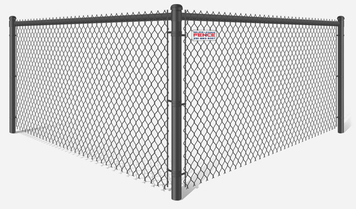 Black PVC-Coated chain link fence company in Mobile Alabama