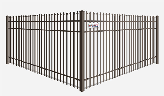 Commercial grade double picket spear top aluminum security fence in Mobile Alabama