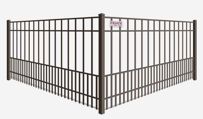 Metal pet fence with puppy pickets in Mobile Alabama