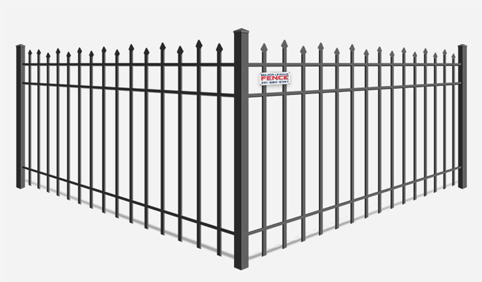 Alternating picket commercial aluminum fence - Mobile Alabama
