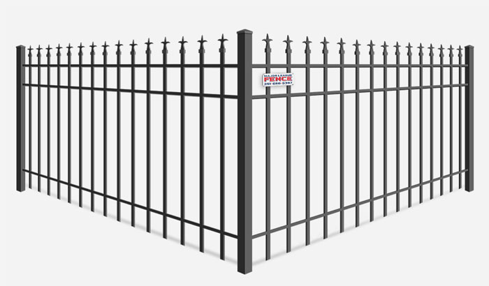 Decorative ornamental steel fence with triad finials - Mobile Alabama